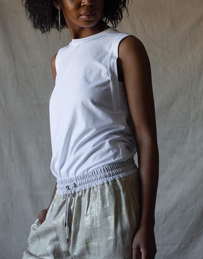 BRUNELLO CUCINELLI-White Cotton Jersey Muscle Tank-