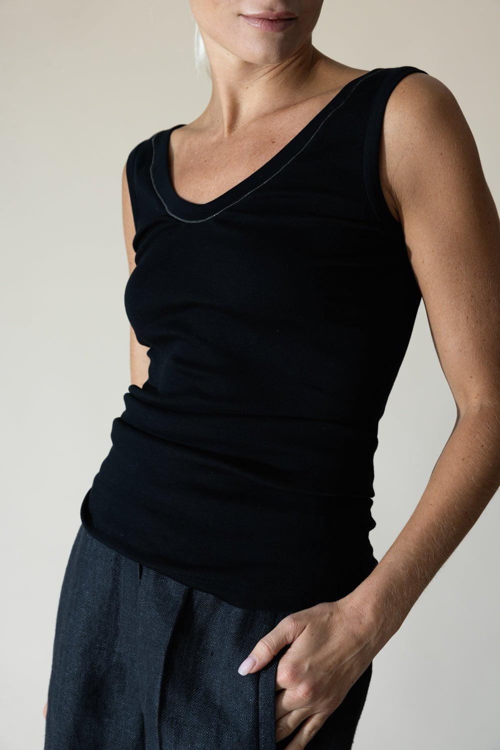 BRUNELLO CUCINELLI-Monili Trim Tank - Black-