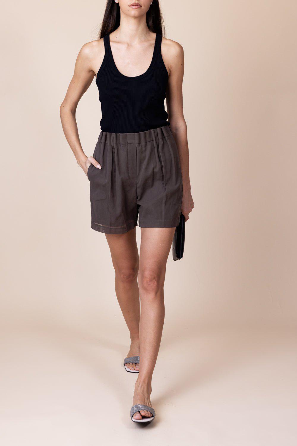 BRUNELLO CUCINELLI-Scoop Neck Tank - Black-