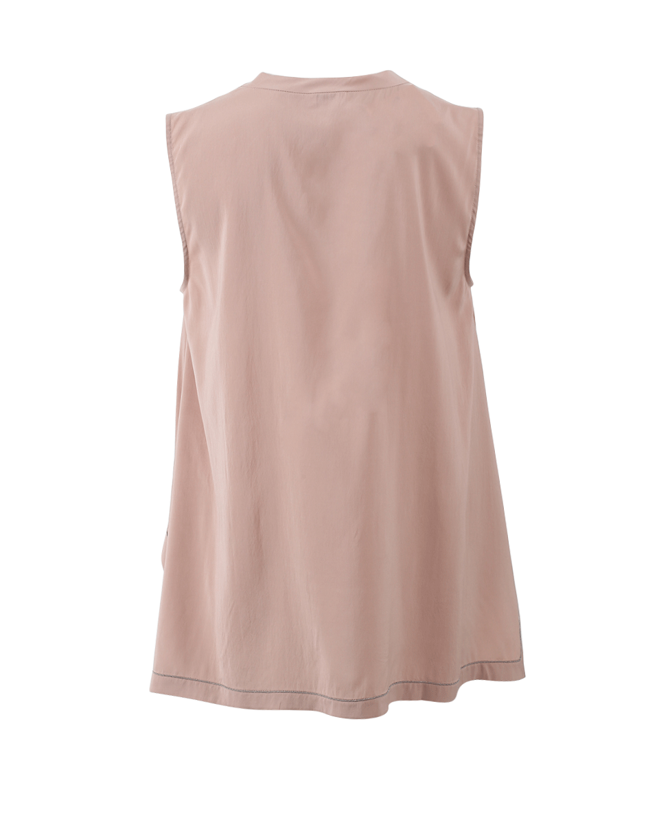BRUNELLO CUCINELLI-Monili Trim V-Neck Tank-