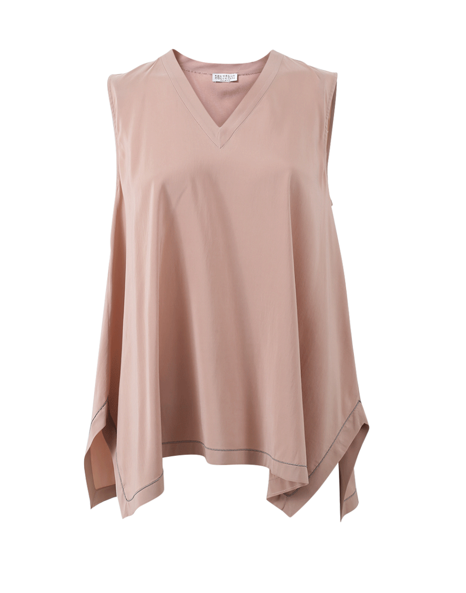BRUNELLO CUCINELLI-Monili Trim V-Neck Tank-