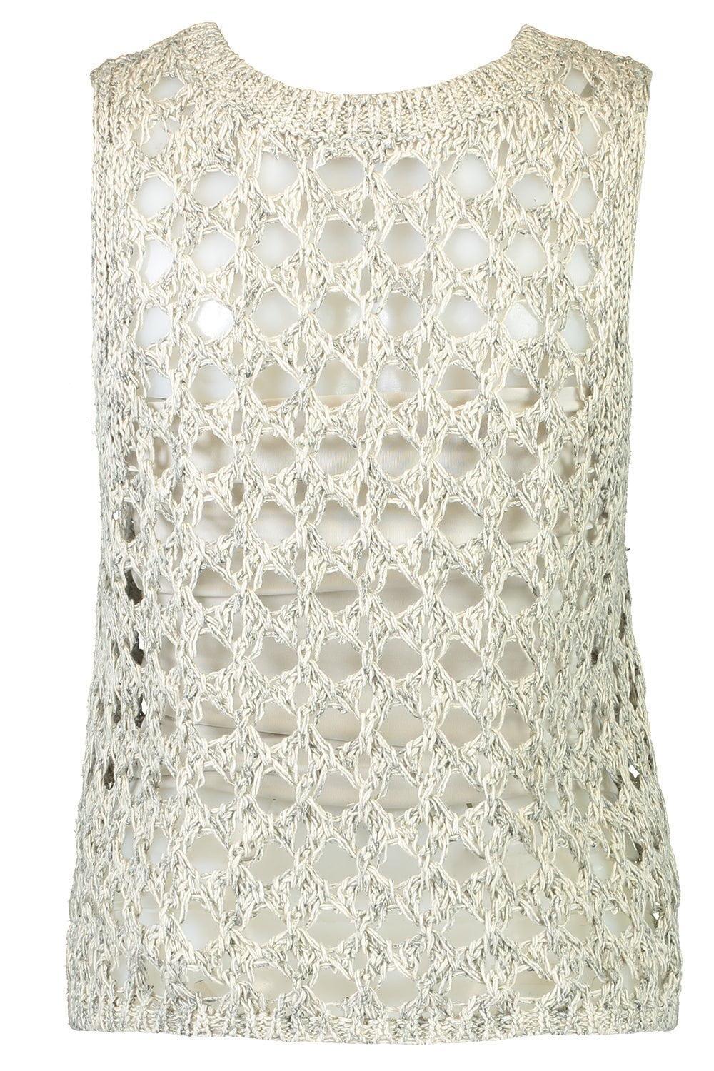 BRUNELLO CUCINELLI-Openwork Knit Tank-