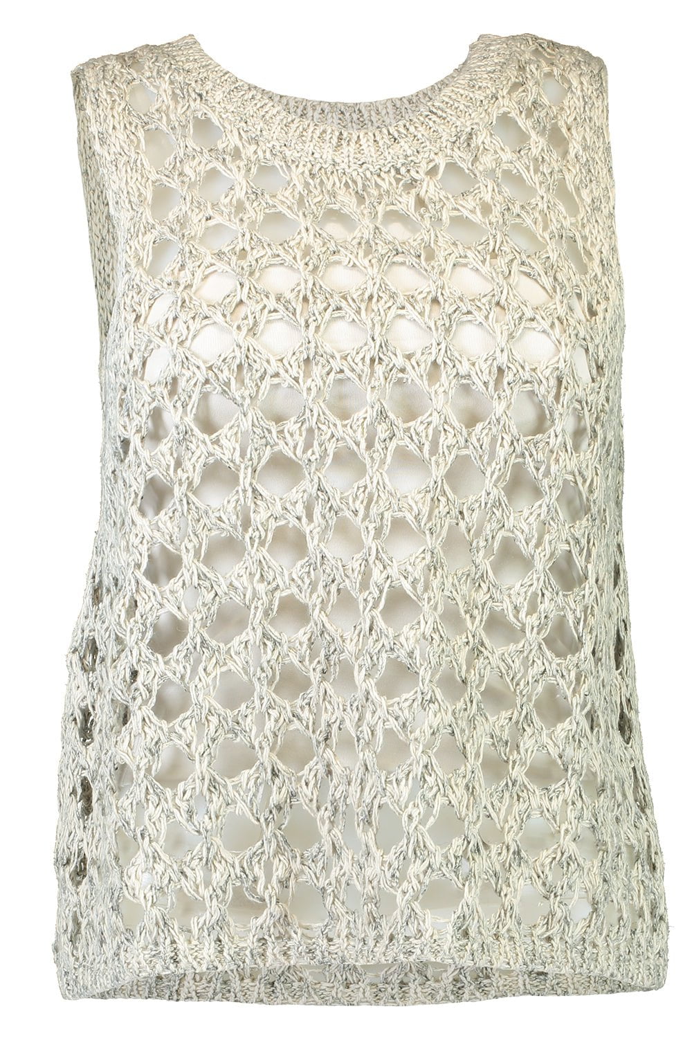 BRUNELLO CUCINELLI-Openwork Knit Tank-
