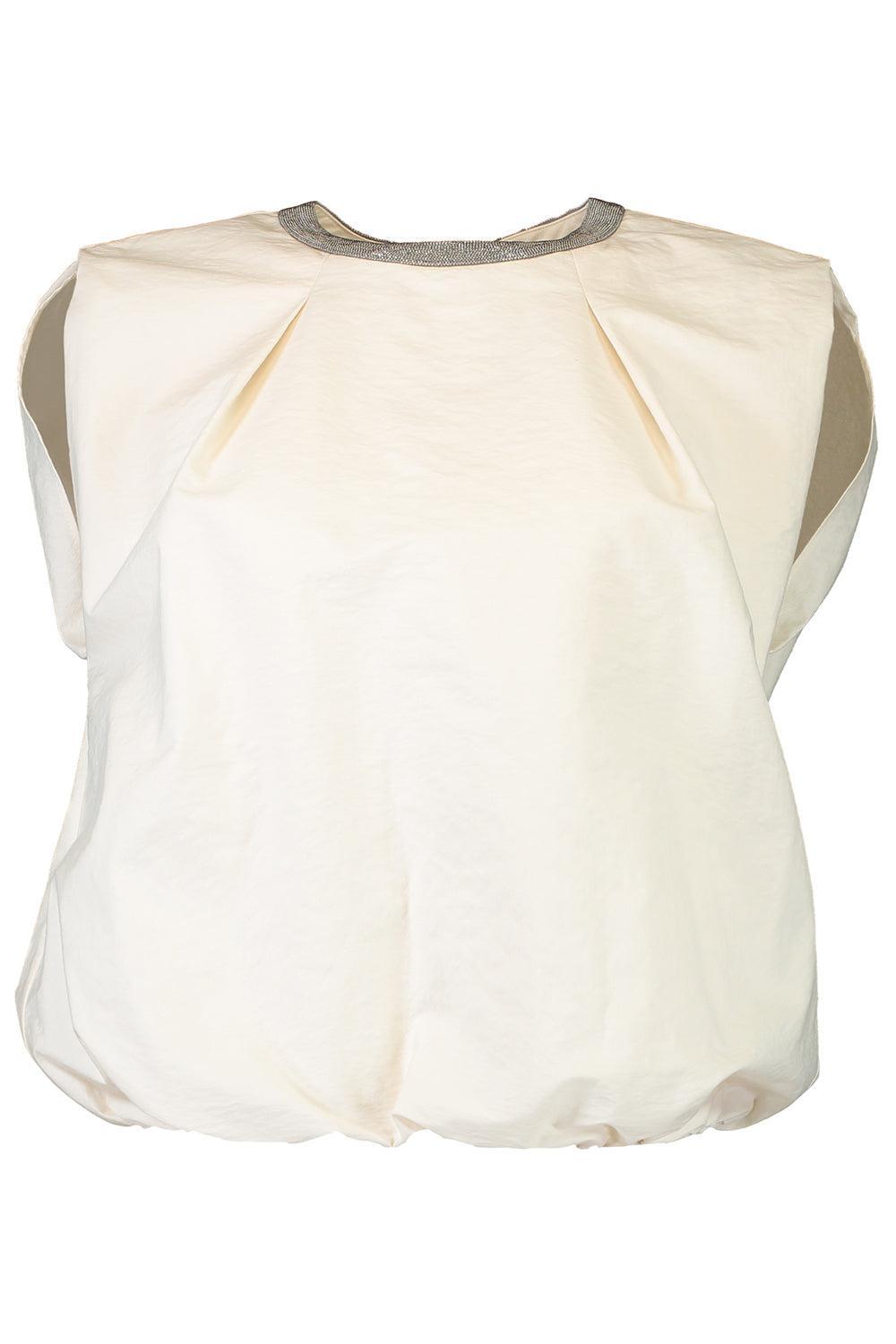 Balloon Hem Tank-IVORY-XS-CLOTHINGTOPTANK-BRUNELLO CUCINELLI