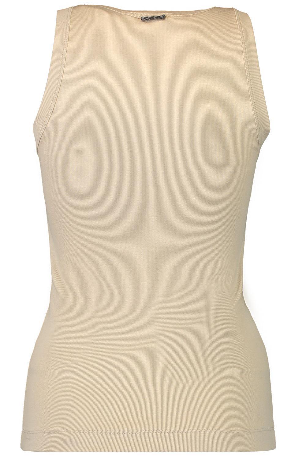 Scoop Neck Tank - Light Beige-LT BEIGE-XS-CLOTHINGTOPTANK-BRUNELLO CUCINELLI