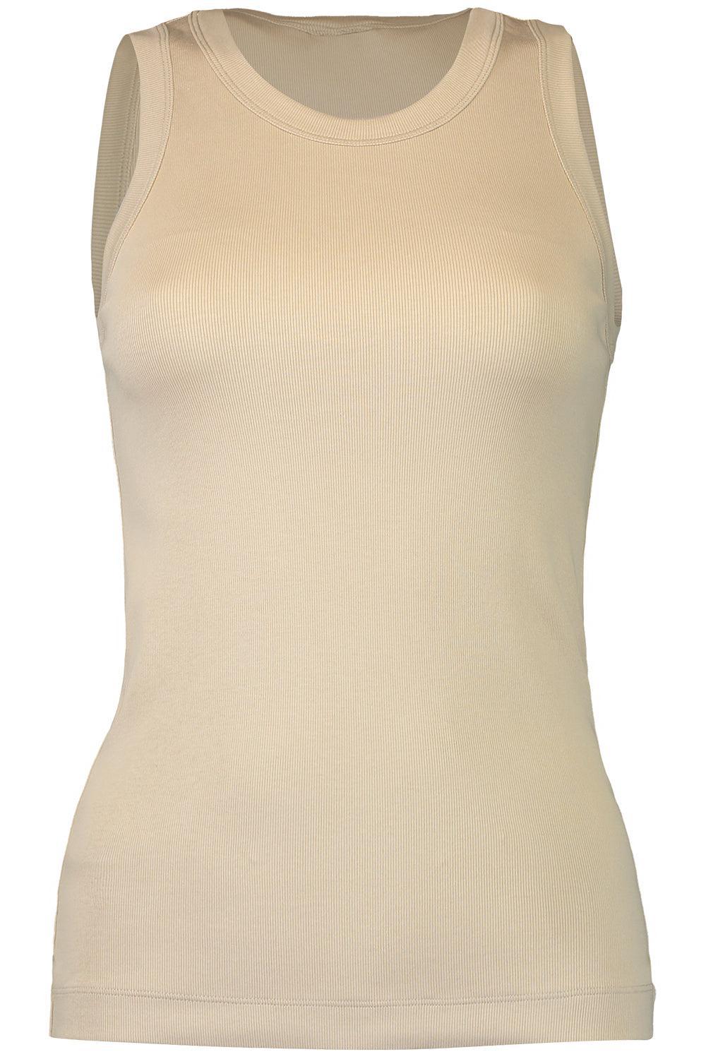 Scoop Neck Tank - Light Beige-LT BEIGE-XS-CLOTHINGTOPTANK-BRUNELLO CUCINELLI