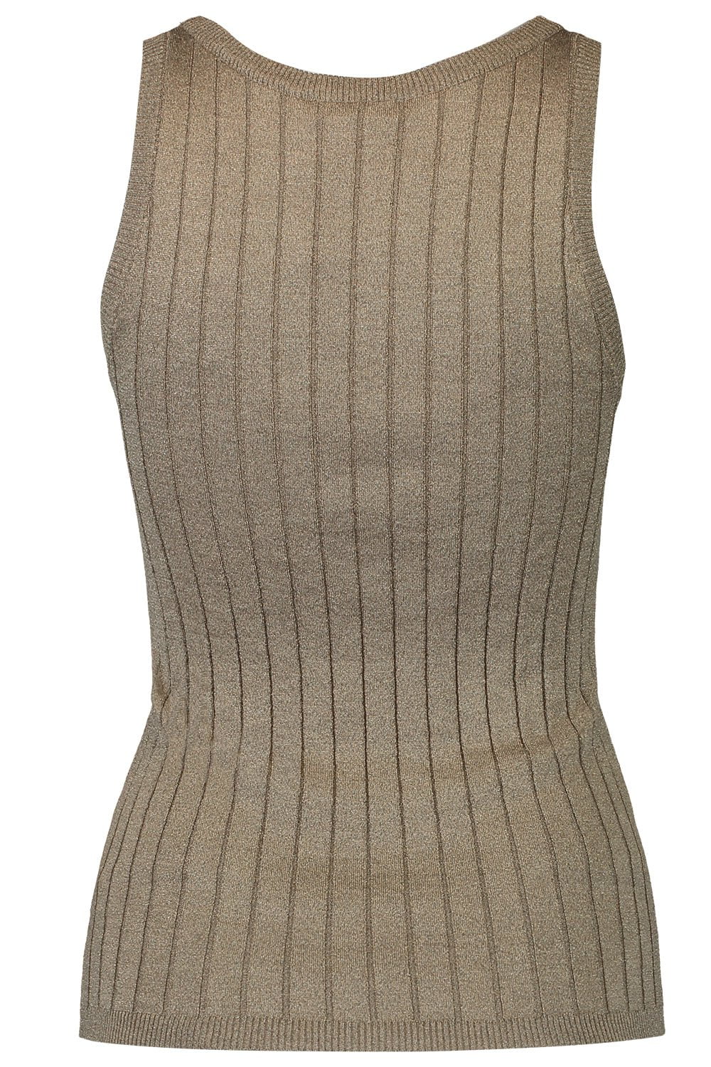 BRUNELLO CUCINELLI-Lurex Wide Rib Tank - Medium Brown-
