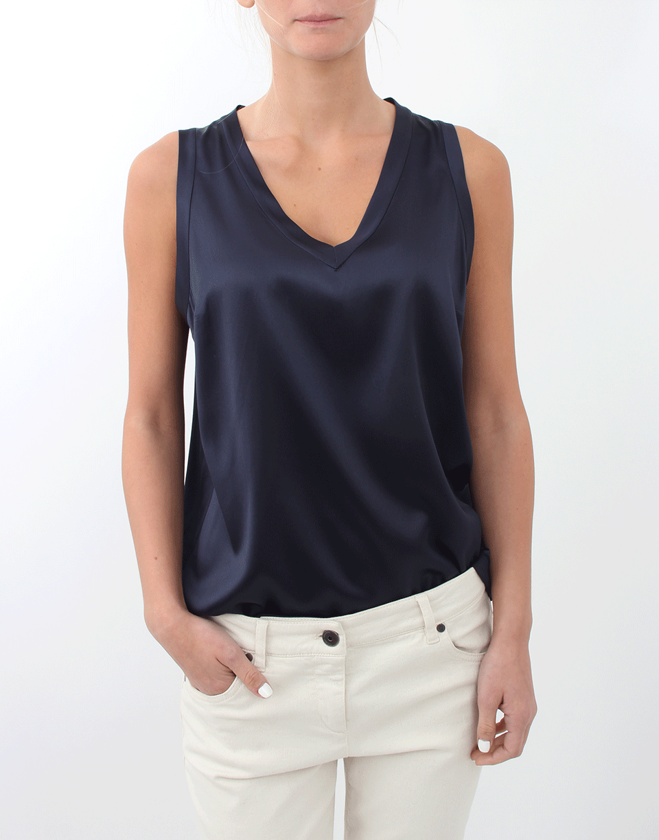 BRUNELLO CUCINELLI-Silk Satin Tank-