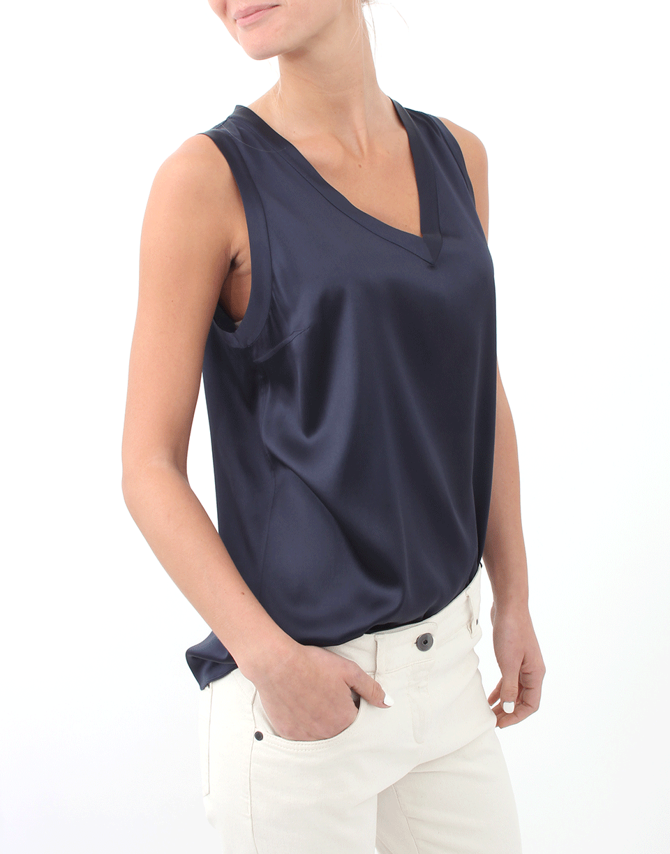 BRUNELLO CUCINELLI-Silk Satin Tank-