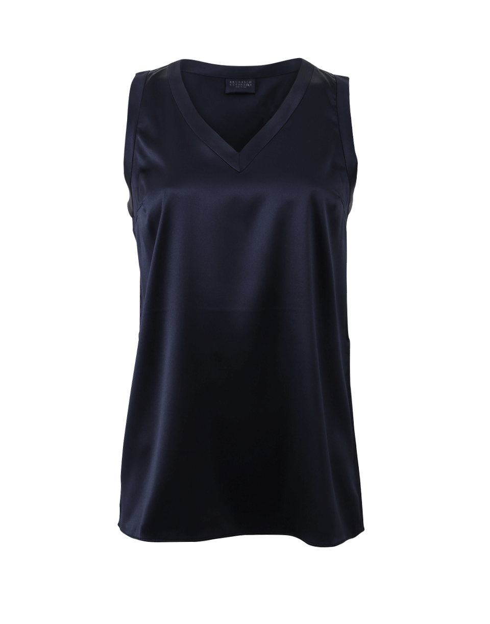 BRUNELLO CUCINELLI-Silk Satin Tank-