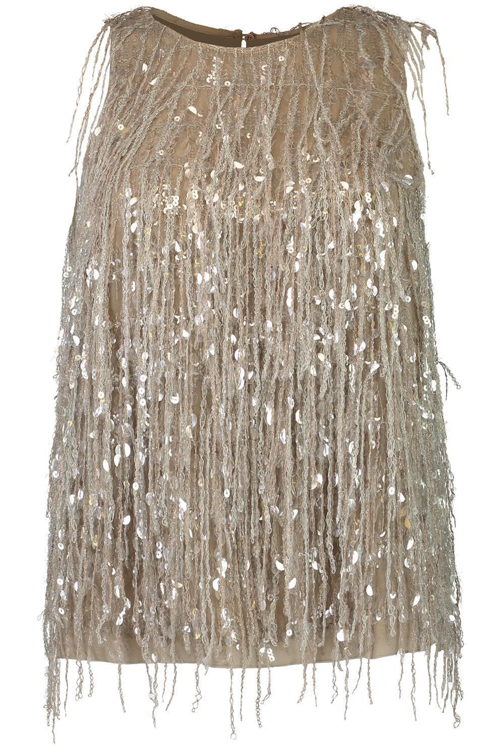 Glistening Waterfall Embroidery Top-NUTSHELL-S-CLOTHINGTOPTANK-BRUNELLO CUCINELLI