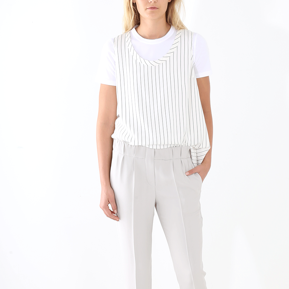 BRUNELLO CUCINELLI-Peplum Back Tank-