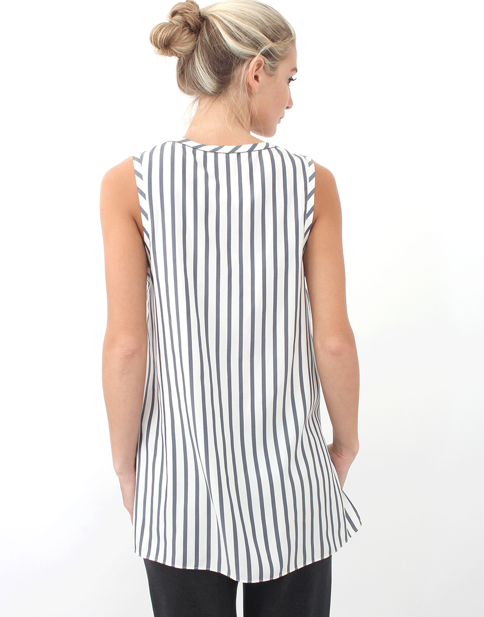 BRUNELLO CUCINELLI-Silk Stripe Tank-