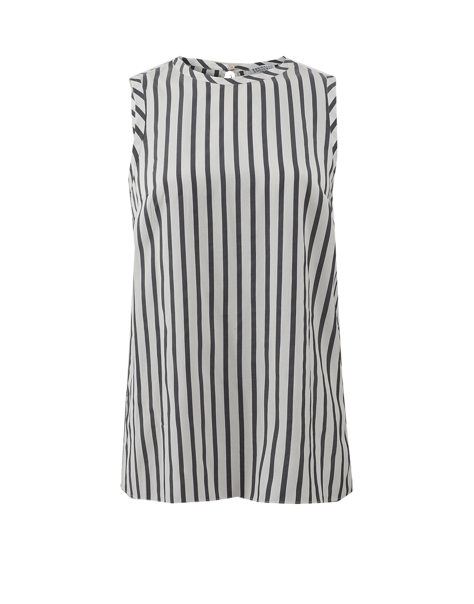 BRUNELLO CUCINELLI-Silk Stripe Tank-