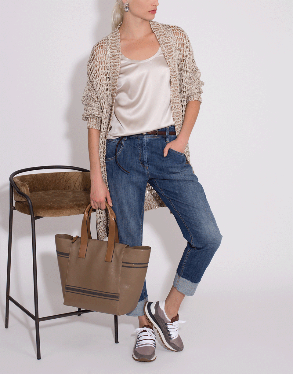 BRUNELLO CUCINELLI-Silk Reversible Scoop Neck Tank-