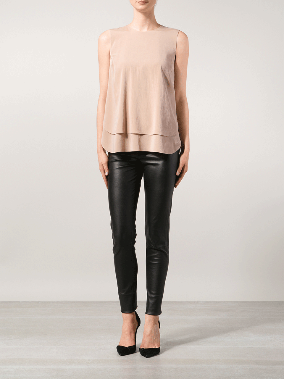 BRUNELLO CUCINELLI-Double Layer Round Hem Tank-