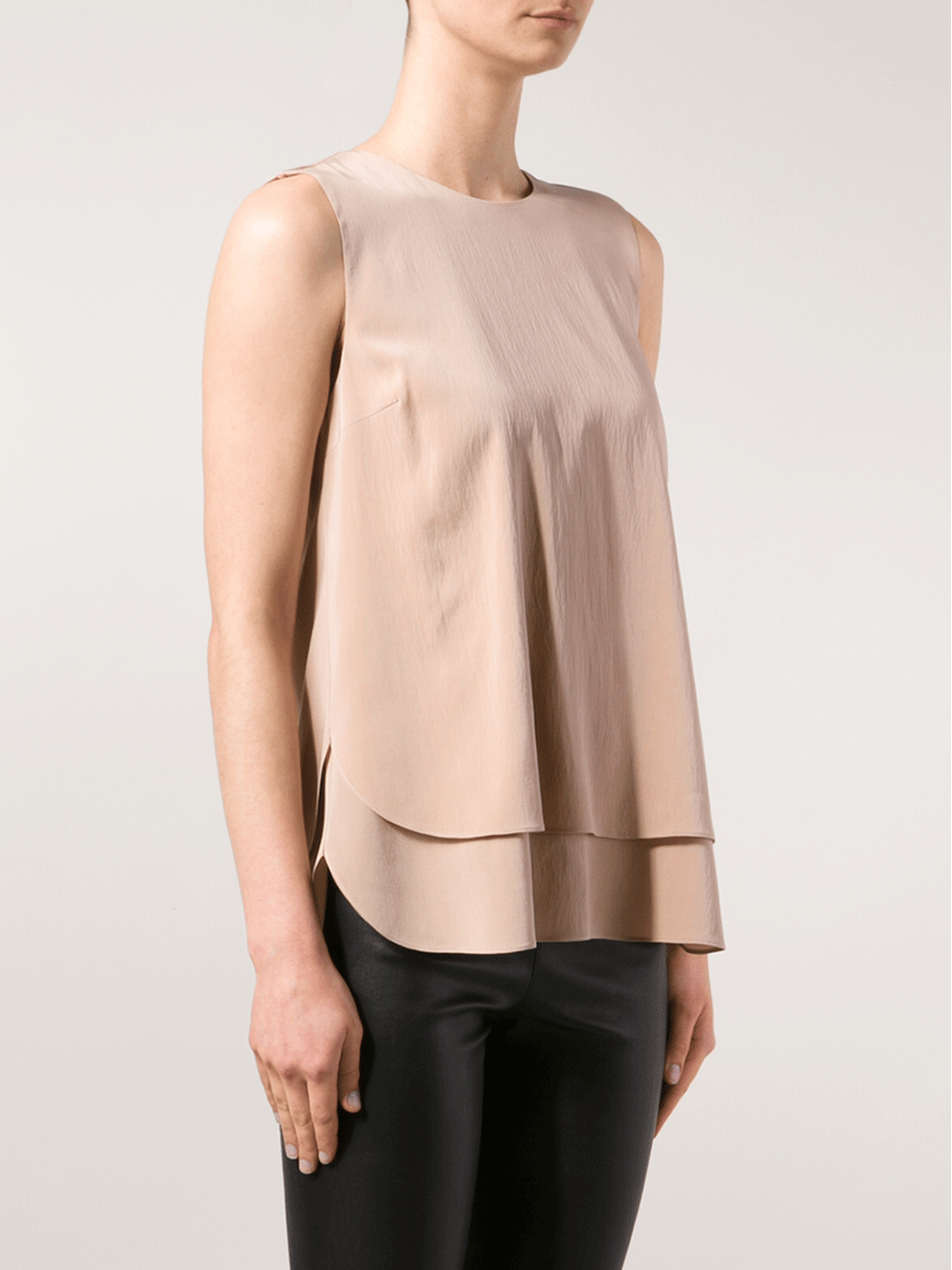 BRUNELLO CUCINELLI-Double Layer Round Hem Tank-