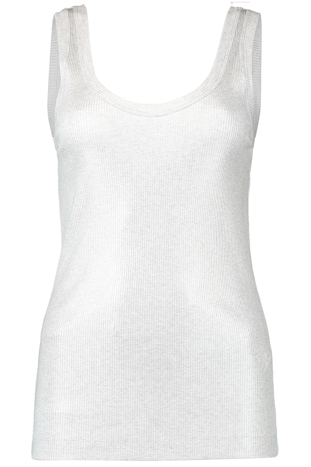 Foiled Ribbed Tank-SILVER-XS-CLOTHINGTOPTANK-BRUNELLO CUCINELLI