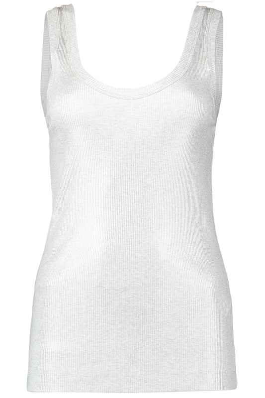 Foiled Ribbed Tank-SILVER-XS-CLOTHINGTOPTANK-BRUNELLO CUCINELLI