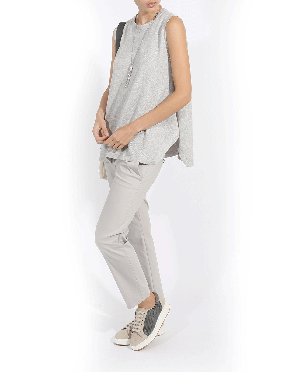 BRUNELLO CUCINELLI-Triangle Hem Pailette Tank-