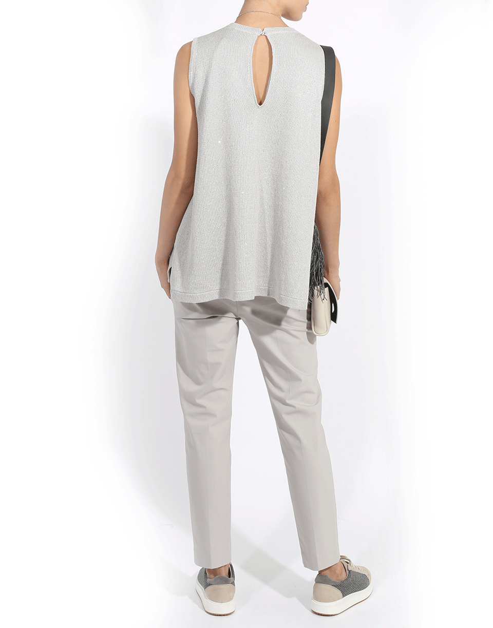 BRUNELLO CUCINELLI-Triangle Hem Pailette Tank-