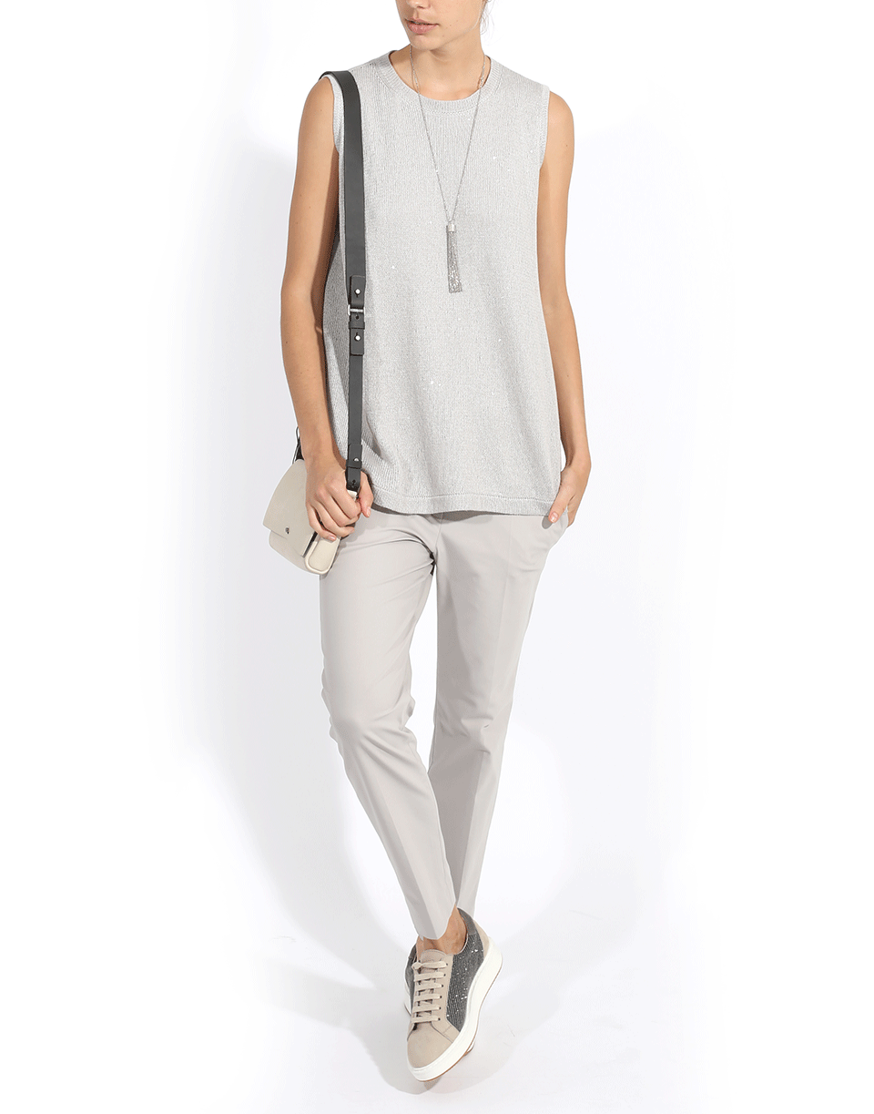 BRUNELLO CUCINELLI-Triangle Hem Pailette Tank-
