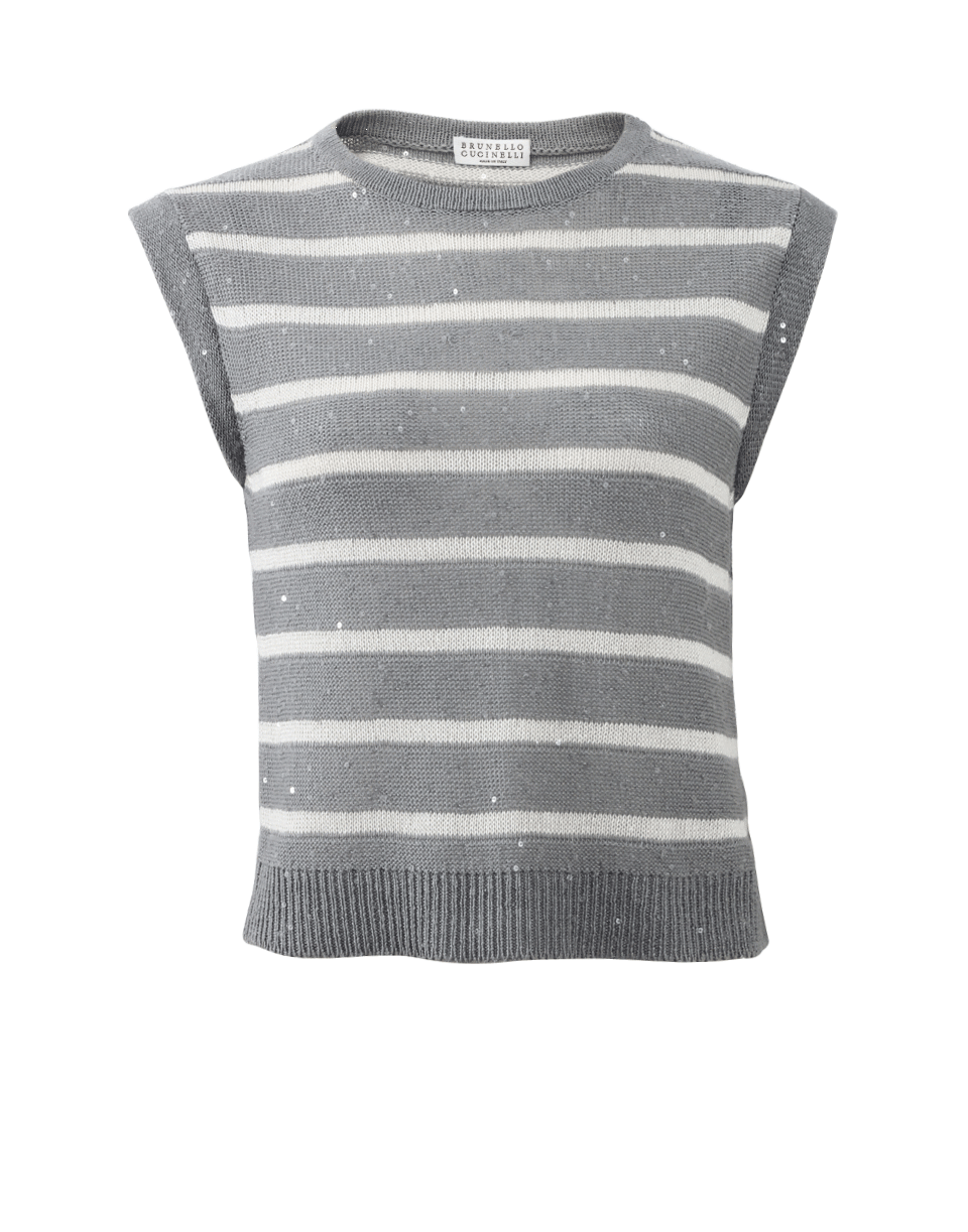 BRUNELLO CUCINELLI-Cropped Strip Pullover-