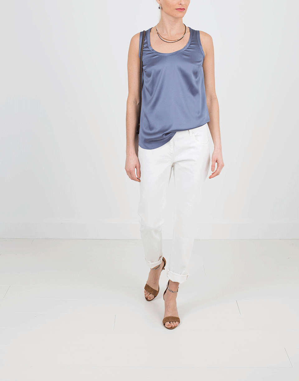 BRUNELLO CUCINELLI-Silk Satin Tank-