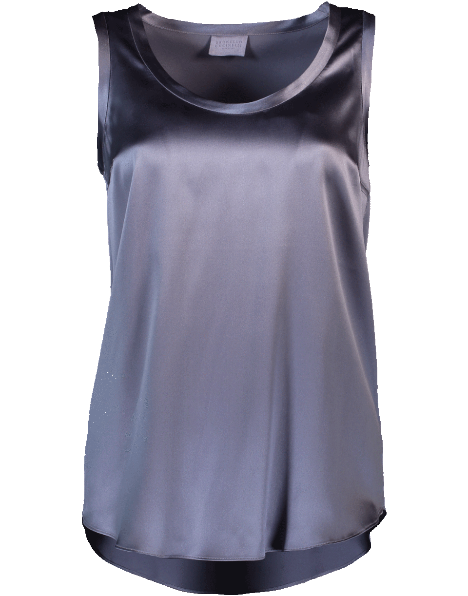 BRUNELLO CUCINELLI-Silk Satin Tank-
