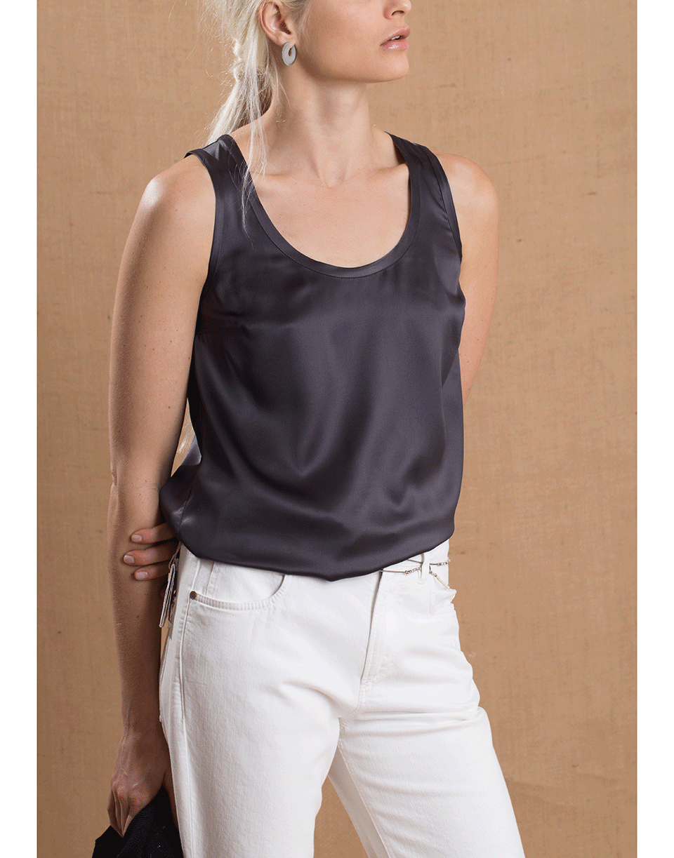 BRUNELLO CUCINELLI-Silk Strech Reversible Tank-