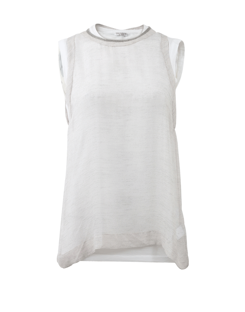 BRUNELLO CUCINELLI-Textured Overlay With Tank-