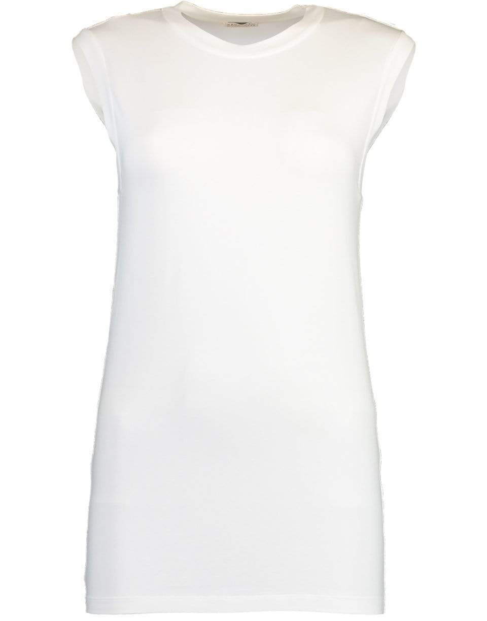 BRUNELLO CUCINELLI-White Cotton Stretch Tank Top-WHITE