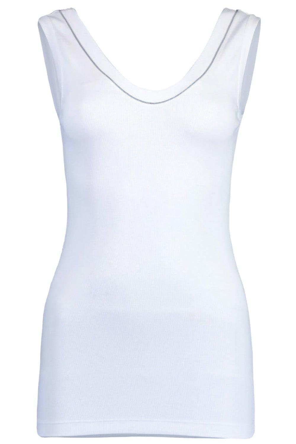 BRUNELLO CUCINELLI-Monili Trim Tank - White-