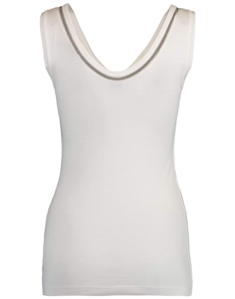 BRUNELLO CUCINELLI-Scoopneck Ribbed Tank-