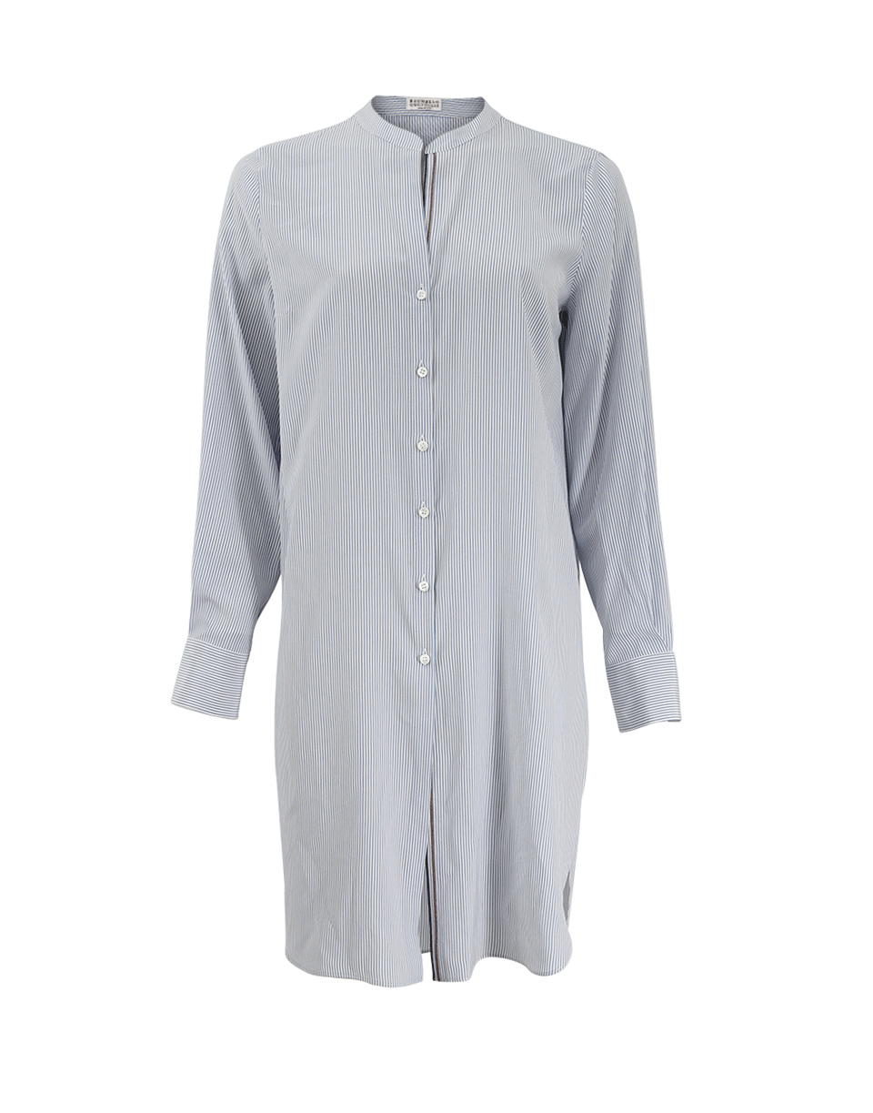 BRUNELLO CUCINELLI-Monili Placket Striped Blouse-