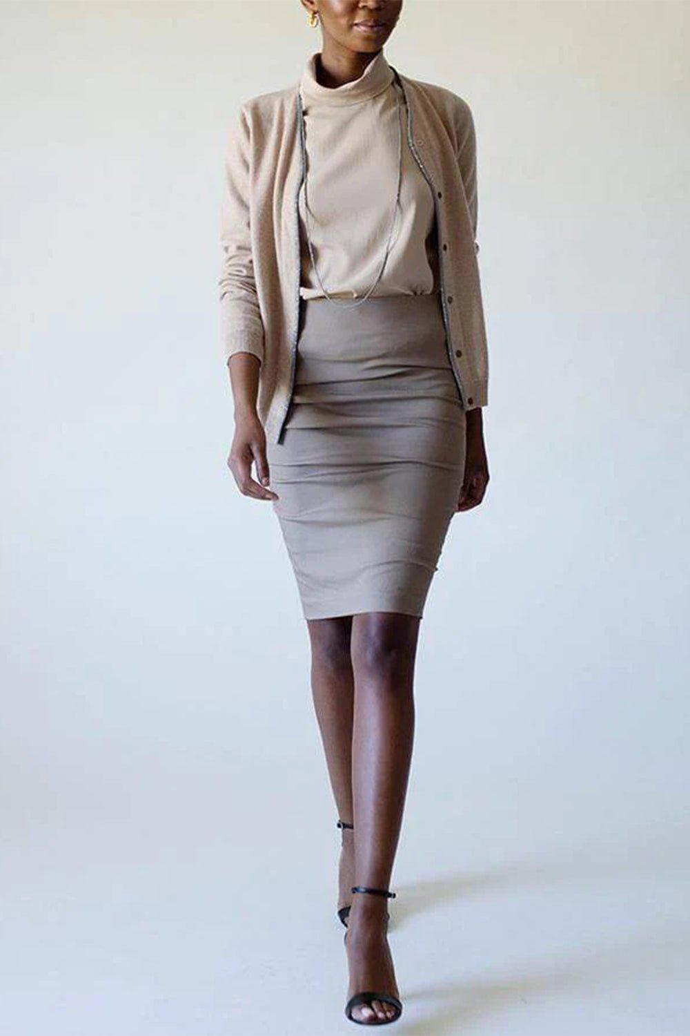 BRUNELLO CUCINELLI-Sleeveless Tunic with Infinity Necklace-BROWN