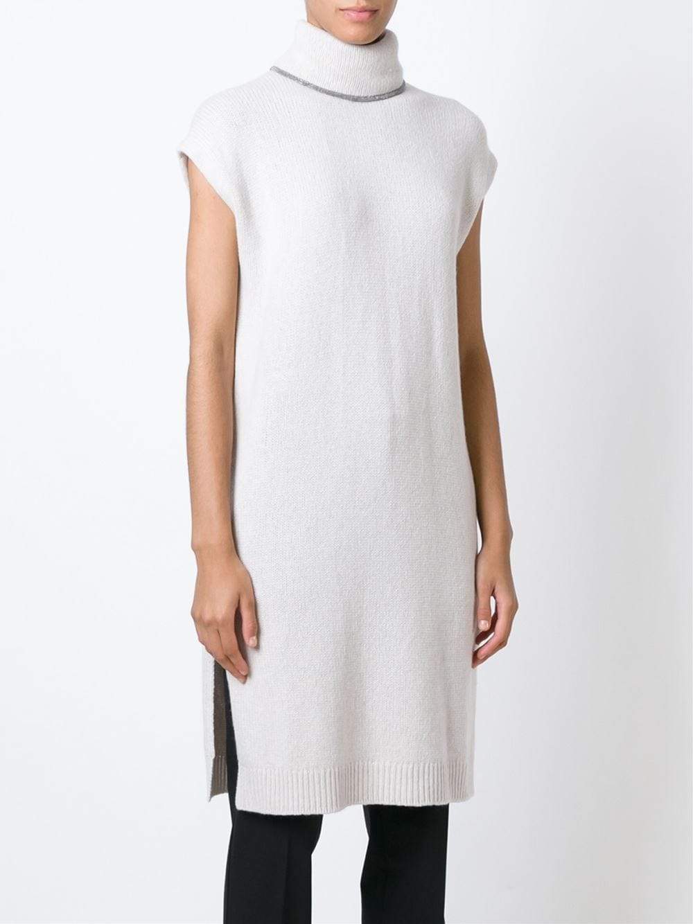 BRUNELLO CUCINELLI-Monili Trim Turtleneck Tunic-