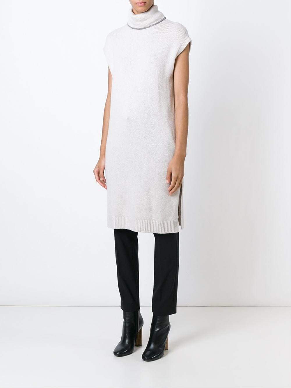 BRUNELLO CUCINELLI-Monili Trim Turtleneck Tunic-