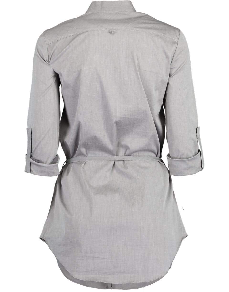 BRUNELLO CUCINELLI-Tab Sleeve Belted Tunic-GREY