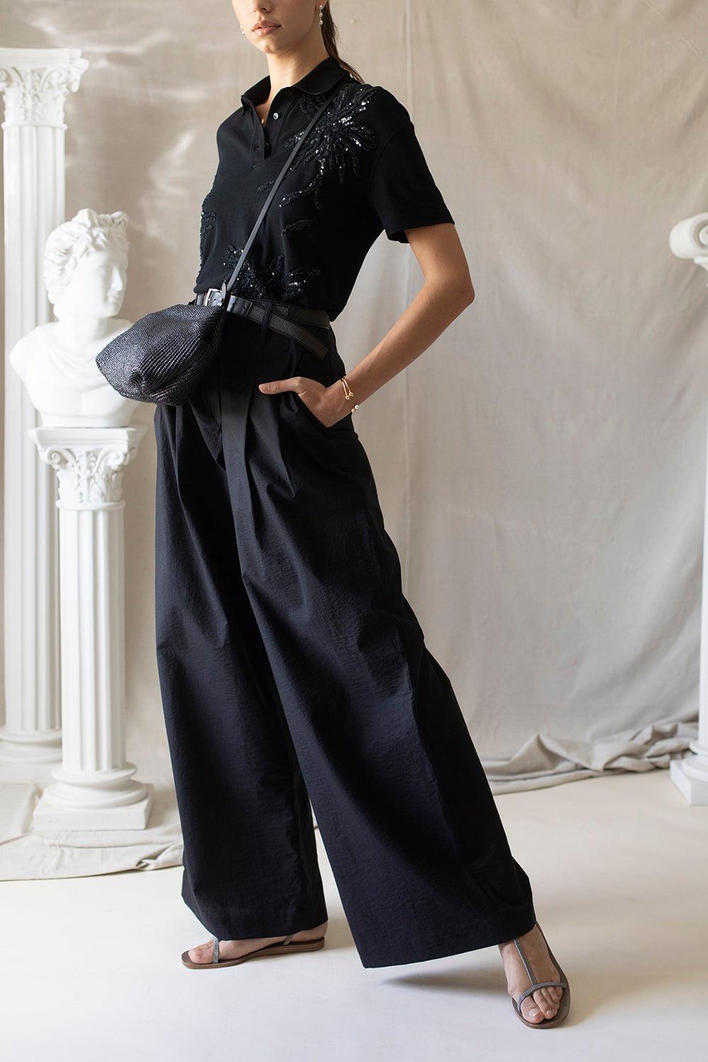 BRUNELLO CUCINELLI-Raffia Crossbody Clutch-BLACK