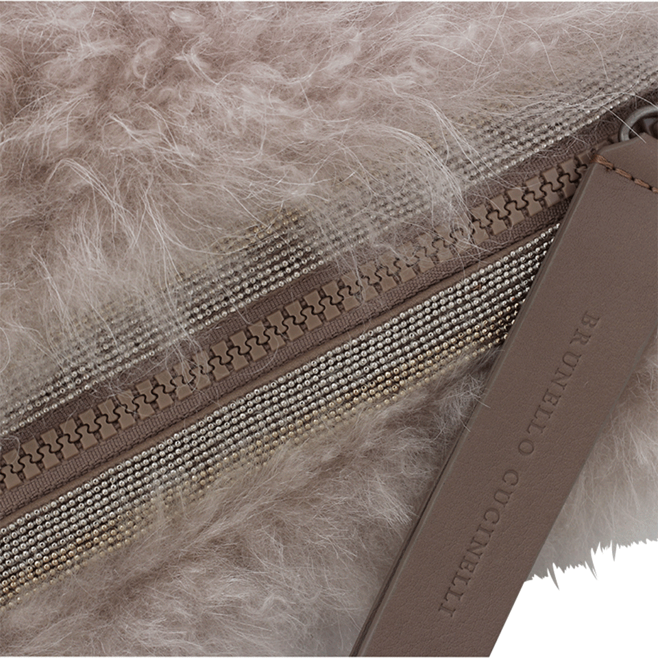 BRUNELLO CUCINELLI-Cashmere Fur Clutch-BRAN