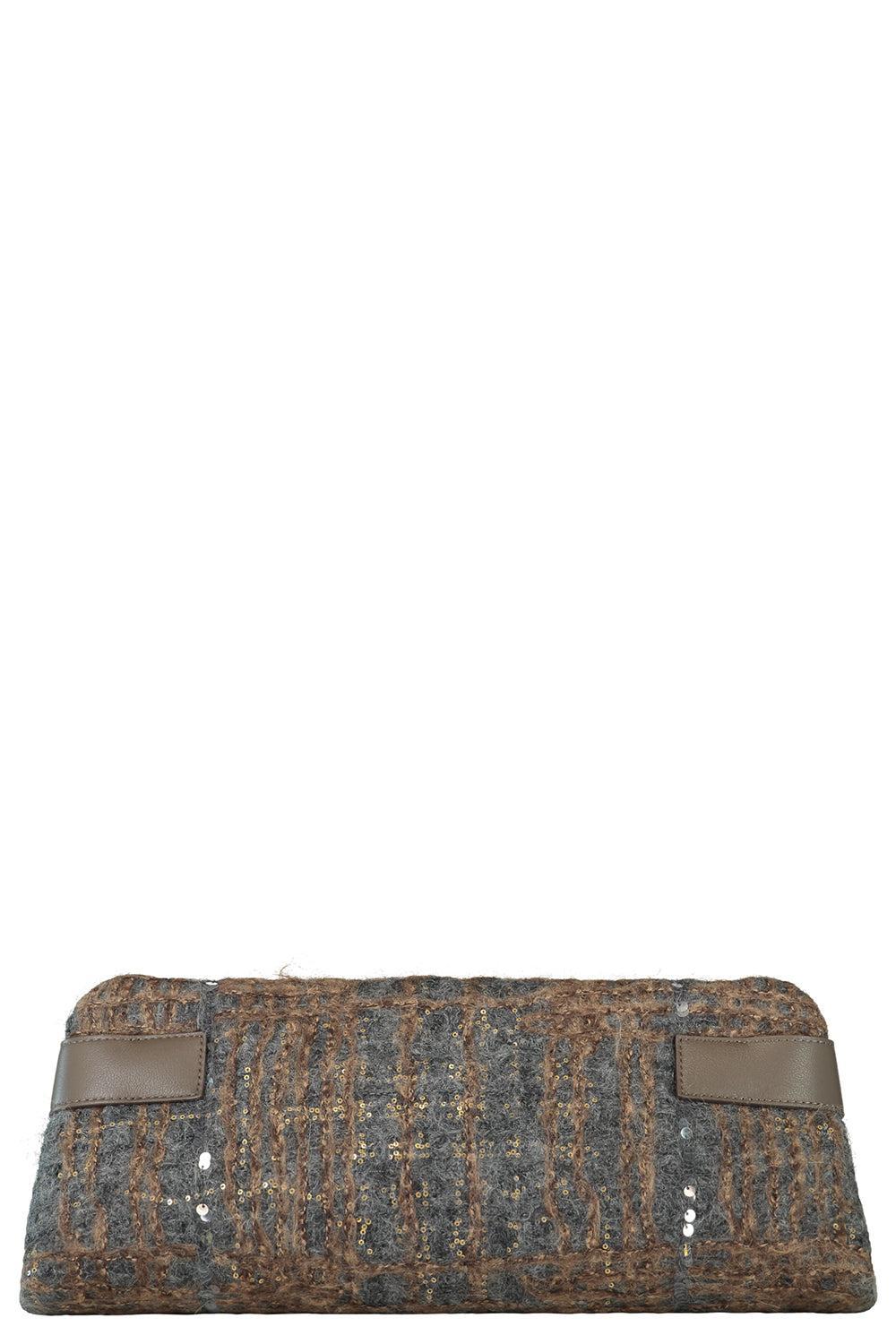 Dazzling Prince Of Wales Essence Pouch Bag-BROWN MULTI-O/S-HANDBAGCLUTCHES-BRUNELLO CUCINELLI