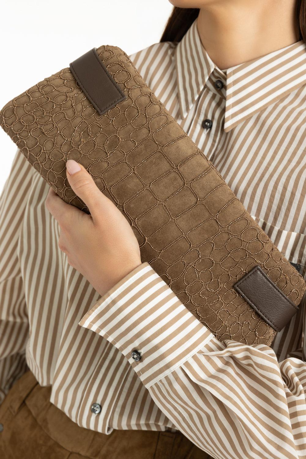 Crocco Clutch-BROWN-O/S-HANDBAGCLUTCHES-BRUNELLO CUCINELLI