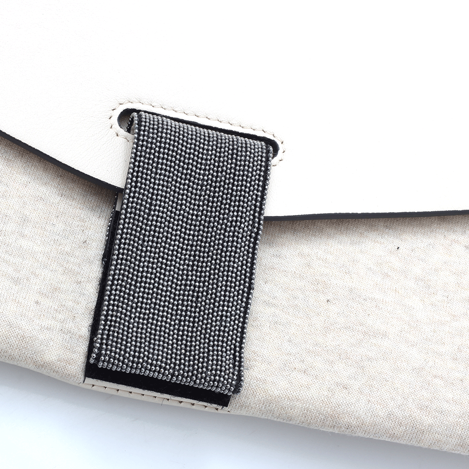 BRUNELLO CUCINELLI-Leather Mixed Media Clutch-BUTTER