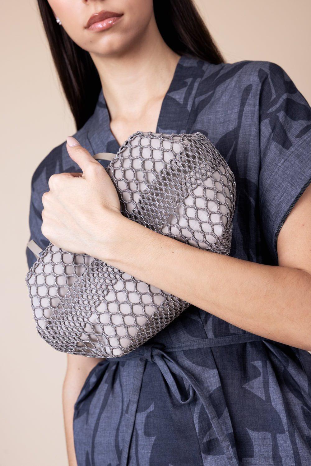 BRUNELLO CUCINELLI-Monili Net Clutch-DK BEIGE