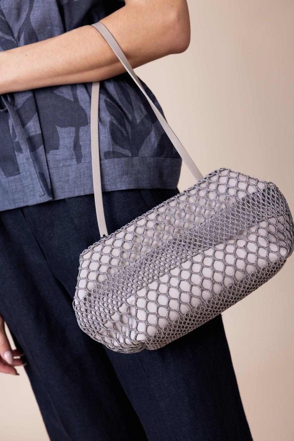 BRUNELLO CUCINELLI-Monili Net Clutch-DK BEIGE