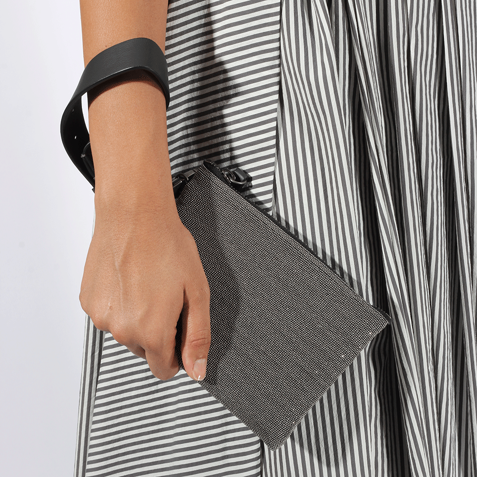 BRUNELLO CUCINELLI-Metallic Wristlet With Monili Clutch-GOLD