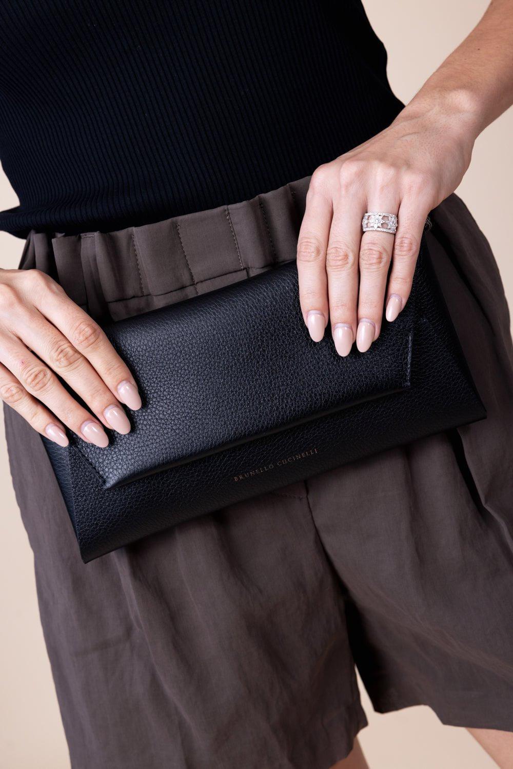 BRUNELLO CUCINELLI-Envelope Clutch - Nero-NERO