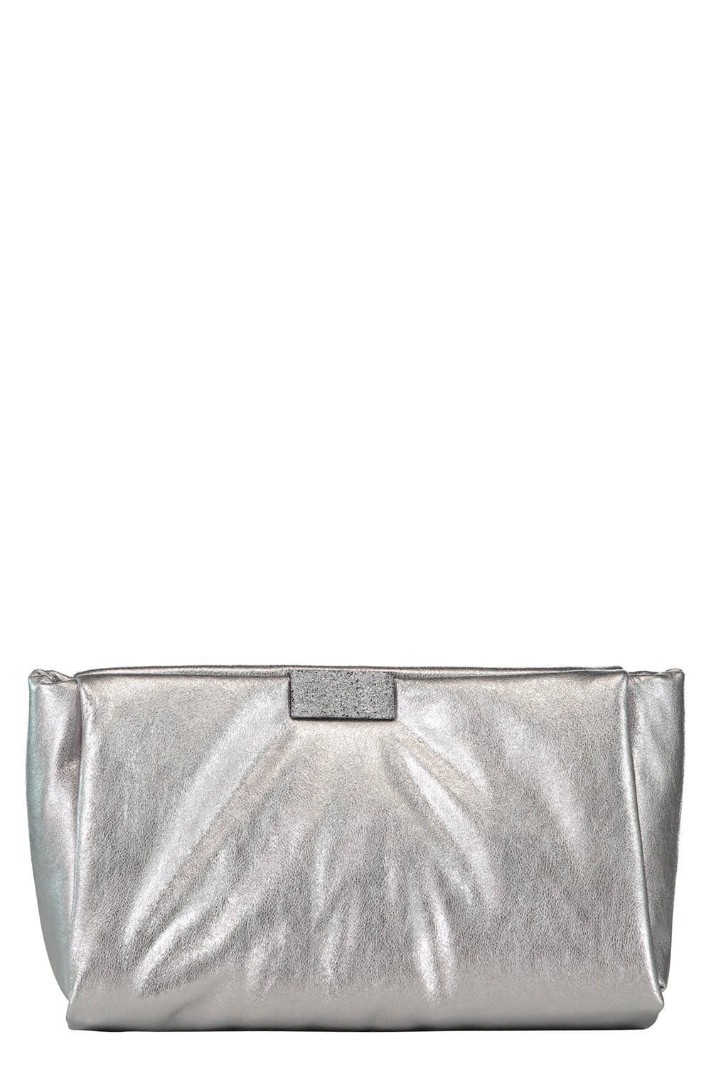 BRUNELLO CUCINELLI-Shimmering Detail Clutch Bag-STEELSLV