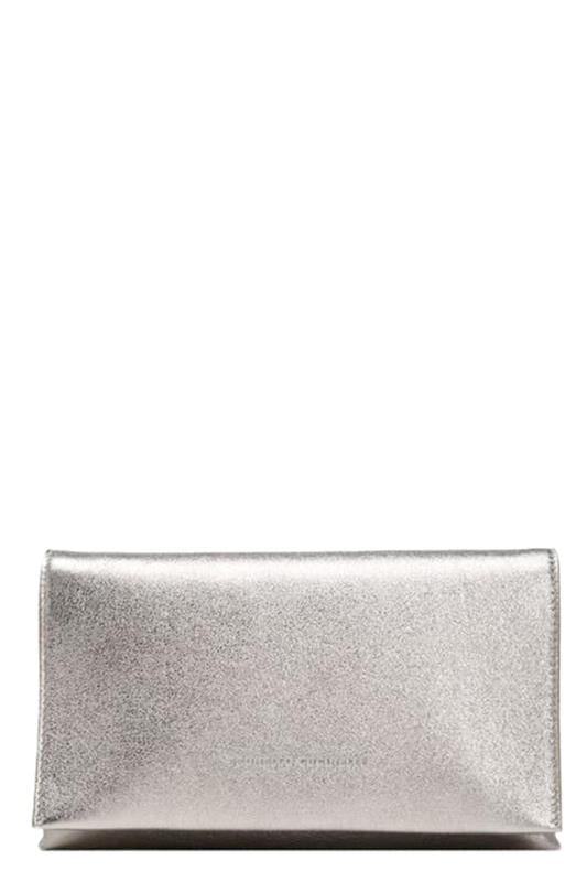 BRUNELLO CUCINELLI-Metallic Clutch - Titanium-TITANIUM